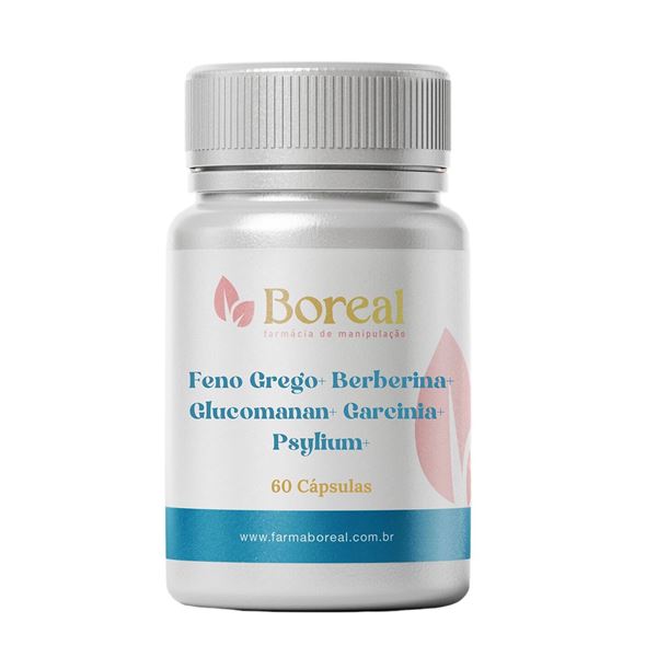 Glucomanan + Feno Grego + Berberina + Garcinia + Psylium 60 Cápsulas Glucomanan + Feno Grego + Berberina + Garcinia + Psylium 60 Cápsulas